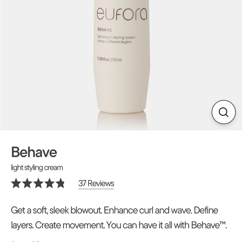 💇🏻♀️ NEW EUFORA✨Lightweight Styling Cream 7.25 fl oz FULL SIZE - Picture 4 of 5